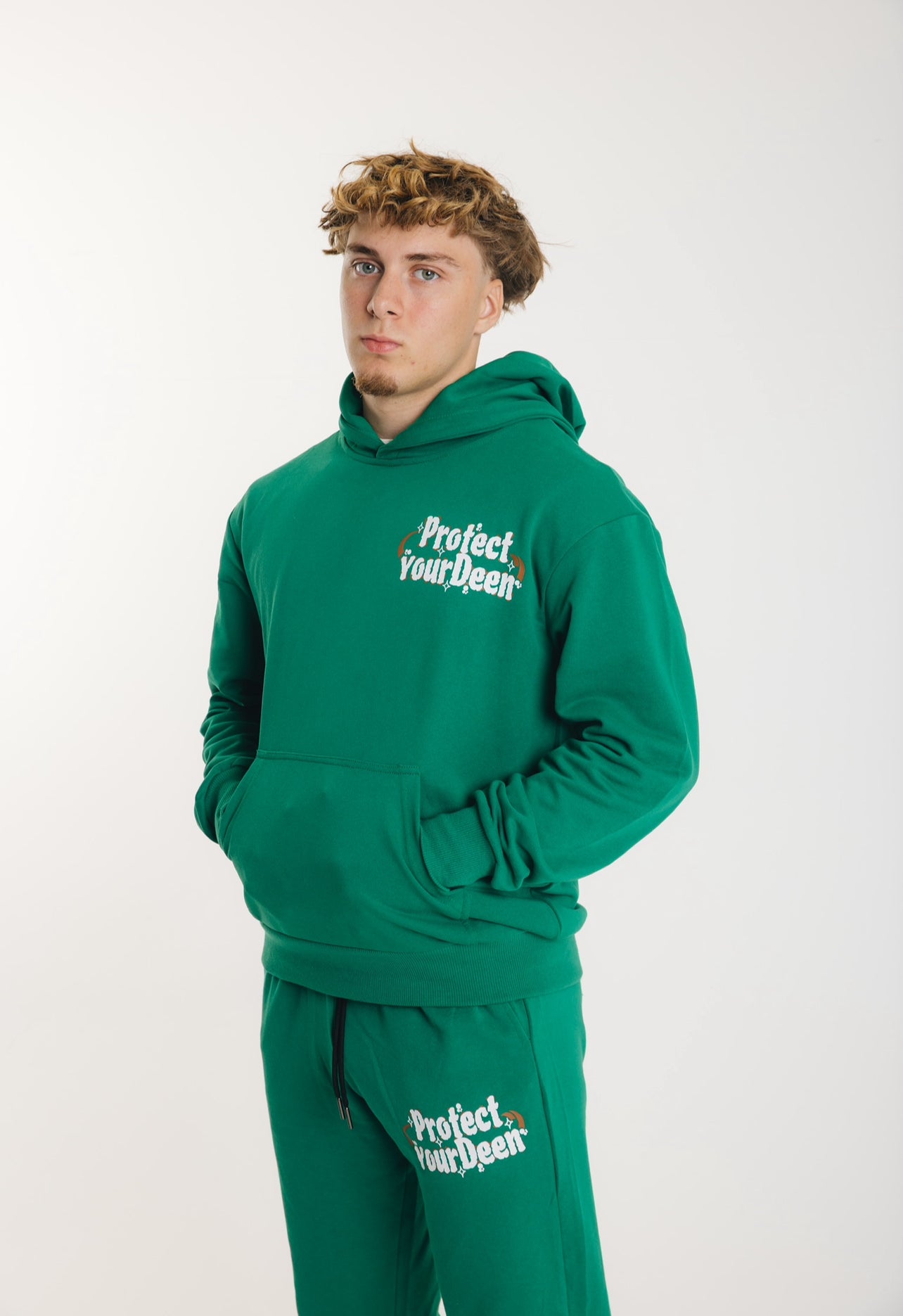 PROTECT IMAN, GREEN HOODIE